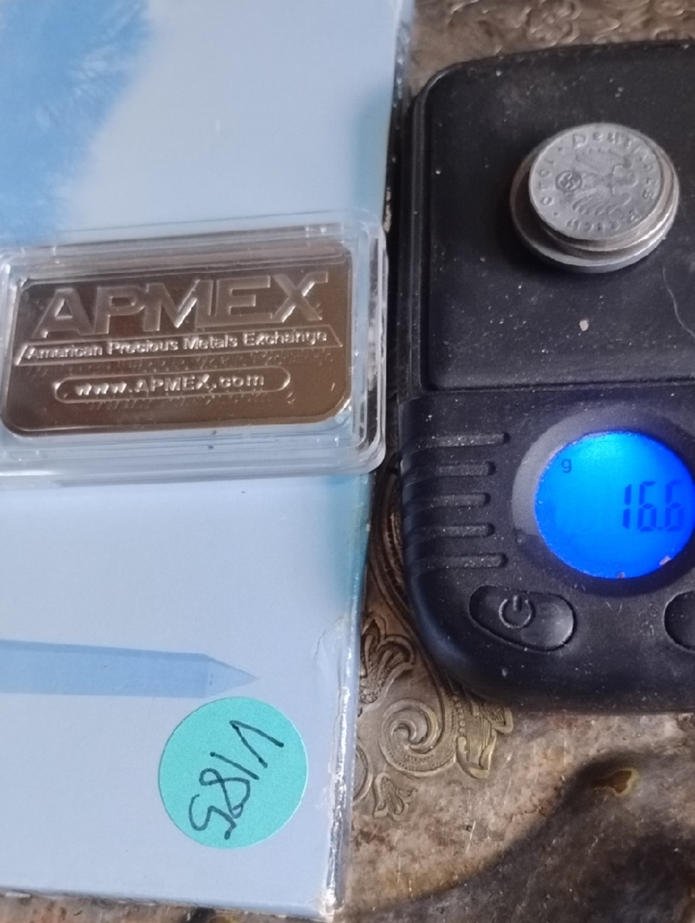 APMEX Silver Bar with Protective Case + Silver Coinage (16 grams)